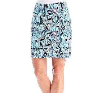 Blue and Green A-Line Mini Skirt Resort Wear